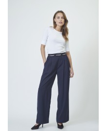 Co'Couture AminaCC Logo Pant - Navy blå buks med logo elastik 31143 Navy