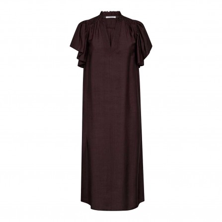 Co'Couture HeraCC SS Frill Dress - Brun lang kjole 36421 Mocca