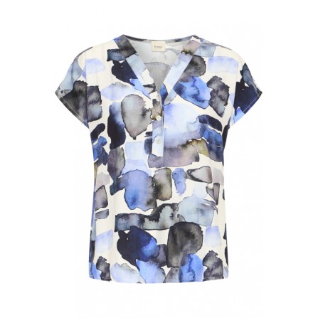 Fransa FREDENE BL 1 - Blå printet bluse 20616386 Cashmere Blue