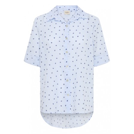 Fransa FRJULIETTA SH 1 - Lyseblå skjorte med hjerter 20616376 Cashmere Blue Heart