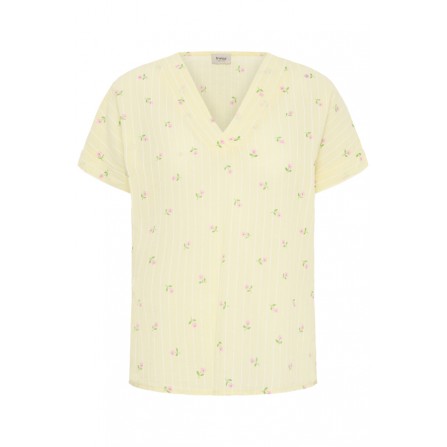 Fransa FRJULIETTA BL 1 - Kortærmet bluse 20616377 Elfin Yellow Flower