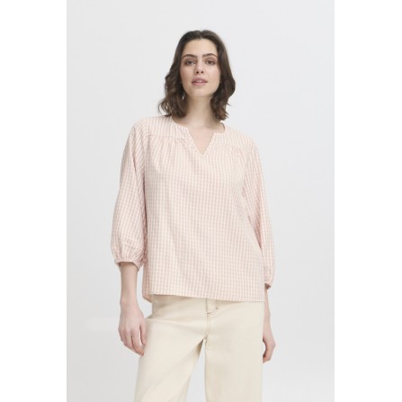 Fransa FRACHECKMA BL 1 - Lyserød ternet bluse 20616237 Chalk Pink