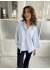 CONTINUE Klara shirt - Lyseblå/hvid stribet skjorte 14935 Blue Stripe