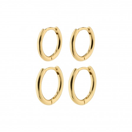 Pilgrim LEAF 2-i-1 sæt huggie hoops 382142043 Guldbelagt