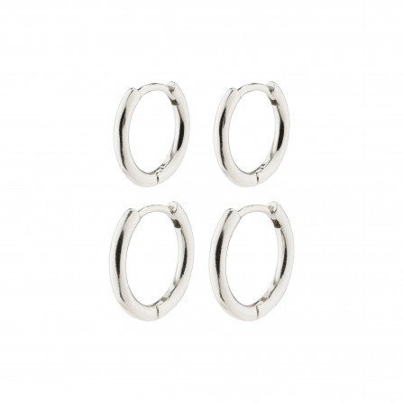 Pilgrim LEAF 2-i-1 sæt huggie hoops 382146043 Sølvbelagt