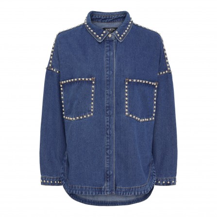 MARTA MdcElla Shirt - Denim skjorte jakke med nitter MDC212-8304