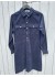 Pulz PZSALLY LS Placket Dress - Marine fløjls kjole 50208445 Dark Saphire - Blue