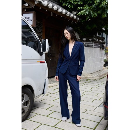 ICHI IHKATE DENIM PA - Blå vidde buks 20124291 Dark Blue