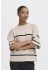 ICHI IHDASILA SS - Beige/Sort stribet strik 20124214 Oatmeal W. Meteorite Stripe