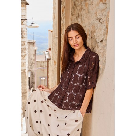 Black Colour BCCOSMOS SS FLOWER SHIRT - Brun blondeskjorte 40889