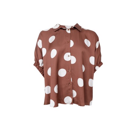 Black Colour BCMABEL SHIRT BLOUSE - Brun skjorte med bomber 40988 Mocca Dot