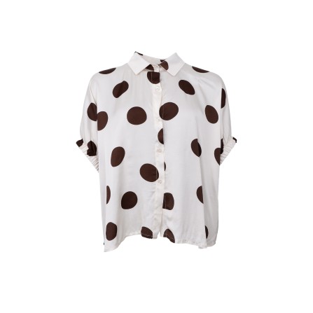 Black Colour BCMABEL SHIRT BLOUSE - Off-white skjorte med bomber 40988 Off White Dot