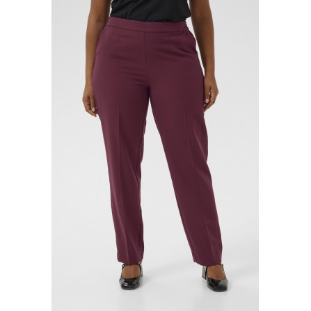 Kaffe Curve KCsakira Long Pants - Vinrød habitbuks 10581088 Windsor Wine