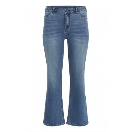 Kaffe Curve KCFlora Flared Long Jeans - 10583711 Medium Blue Denim