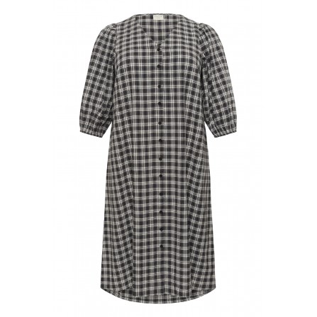 Kaffe Curve KCelina Dress - Ternet kjole 10583645 Black/grey Check