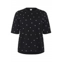 Kaffe Curve KChelena T-shirt - Sort t-shirt med nitter 10583637 Black Deep