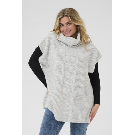 Kaffe Curve KCmale Knit Poncho - Grå poncho 10583504 Grey melange
