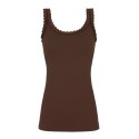 Tim&Simonsen Frida Rib Top - Mørkebrun rib top med blonde 217 Cioccolato
