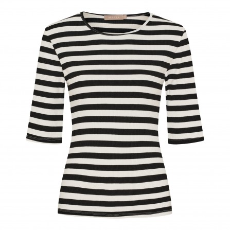 Marta MdcNena Tee - Sort stribet t-shirt 7524 Nero