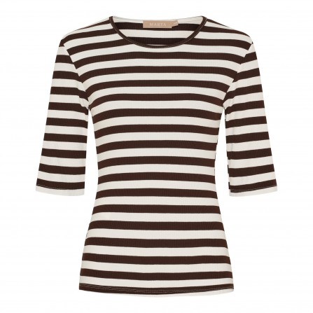 Marta MdcNena Tee - Brun stribet t-shirt 7524 Marone73466