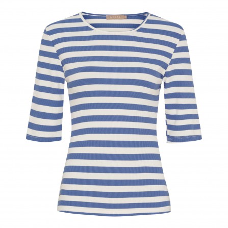 Marta MdcNena Tee - Blå stribet t-shirt 7524 Fiordo