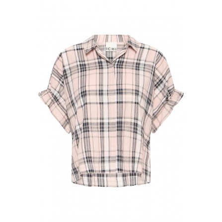 ICHI IHXSAMI SH2 - Lyserød ternet skjorte 20123931 Silver pink w navy