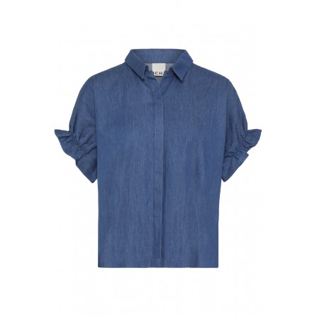 ICHI IHXSAMI SH3 - Blå denim skjorte 20123967 Coronet Blue
