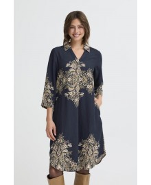 Fransa FRADARA DR 3 - Marine kjole med print 20616353 Navy Blazer Mix