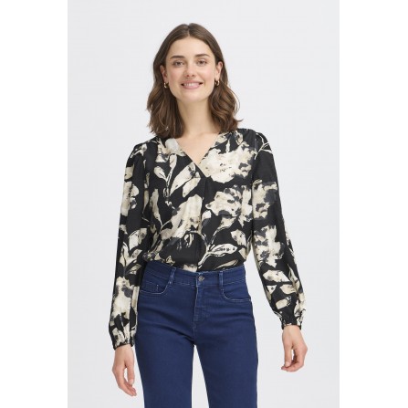 Fransa FRARIANA BL 4 - Sort printet bluse 20614542 Dis Floral Black