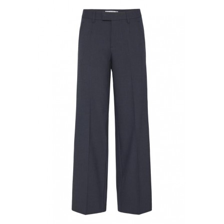 Pulz PZBINDY Melange HW Pant Wide Leg - Grå bukser 50209187 Dark Sapphire Melange