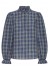 Pulz PZSHELLY LS Blouse - Blå ternet bluse 50210340 Dark Sapphire