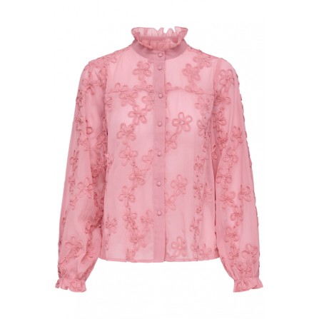 Pulz PZJIANA Shirt - Lyserød skjorte med blomster 50209247 Orchid Smoke
