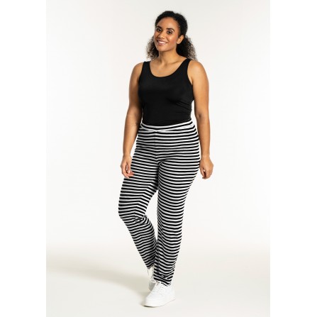 Sandgaard Rib Pants - Stribede leggings bukser SG155 Black/White