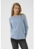 Kaffe KAmarin LS T-shirt - Blå langærmet basic t-shirt 10505902 Windward Blue