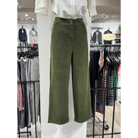 ICHI IHKATE CORDUROY PA2 - Grøn fløjls buks 20124175 Rifle Green