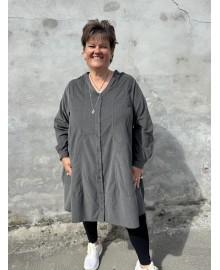 Gozzip GAudrey Tunic - Grå tunika i babyfløjl G255079 Charcoal