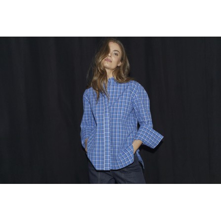 Co'couture AngelicaCC Check Shirt - Blå ternet skjorte 35170 Blue