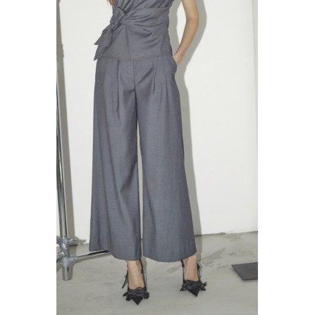 Co'couture SagaCC Pleat Pant - Grå buks 31566 Mid Grey
