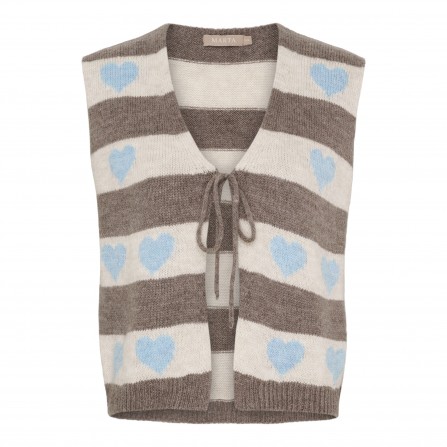 Marta MdcPhoenix Knit Vest - Vest med blå hjerter 8069 Celeste