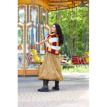 Black Colour BCABBIE SKIRT - Gul leopard nederdel 40728 Mustard Leo