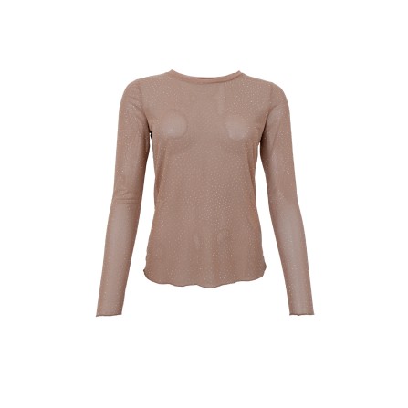 Black Colour BCALEXIS TEE WISTONES - Beige mesh med sten 40746 Latte