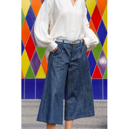 Black Colour BCBOX CULOTTE PANT - Denim culotte buks 40924 Navy Denim