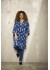 Zhenzi Zh-Sini 1059-Dress 3/4 - Blå printet kjole 201059 True Blue