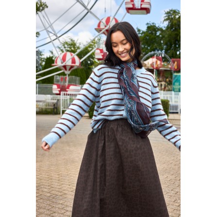 Black Colour BCDELL STRIPED KNIT CARDIGAN - Blå/Brun stribet cardigan 1197 Blue