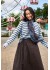Black Colour BCDELL STRIPED KNIT CARDIGAN - Blå/Brun stribet cardigan 1197 Blue