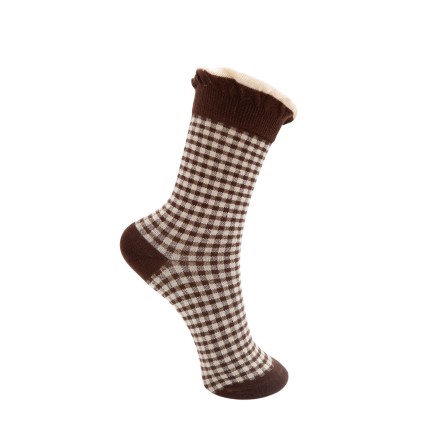 Black Colour BCLUMINA SOCK - Strømper 4385 Coffee Checkered