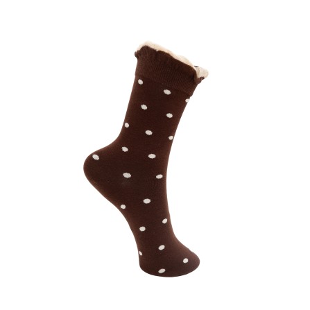 Black Colour BCLUMINA SOCK - Strømper 4385 Coffee w. Dots