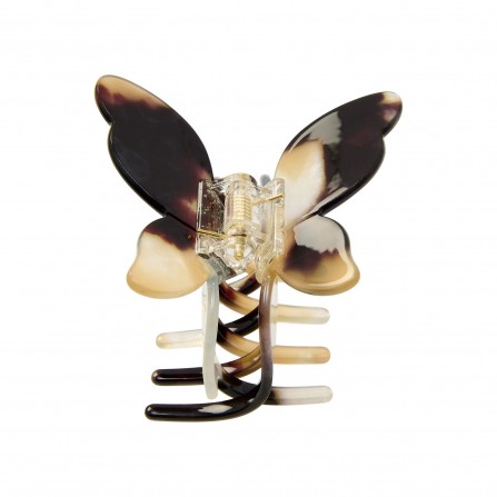 PICO Butterfly Claw - Brun/Beige sommerfugle hårklemme CL28