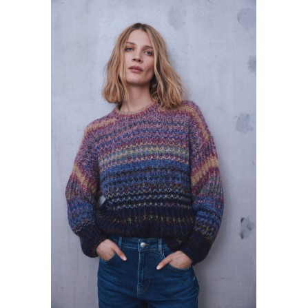 Pulz PZNATASCHA PULLOVER - Multi farvet strik 50210220 Dark Multi