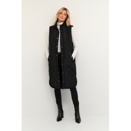 Kaffe KAmeria Quilted Waist Coat - Sort quiltet vest 10505686 Black Deep